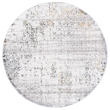 Safavieh 6 ft. 7 in. x 6 ft. 7 in. Amelia Contemporary Round Power Loomed Rug - Gray & Ivory ALA239F-7R